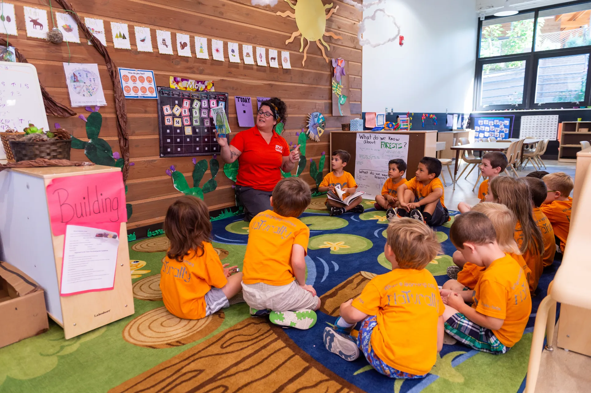 a woman teaching class